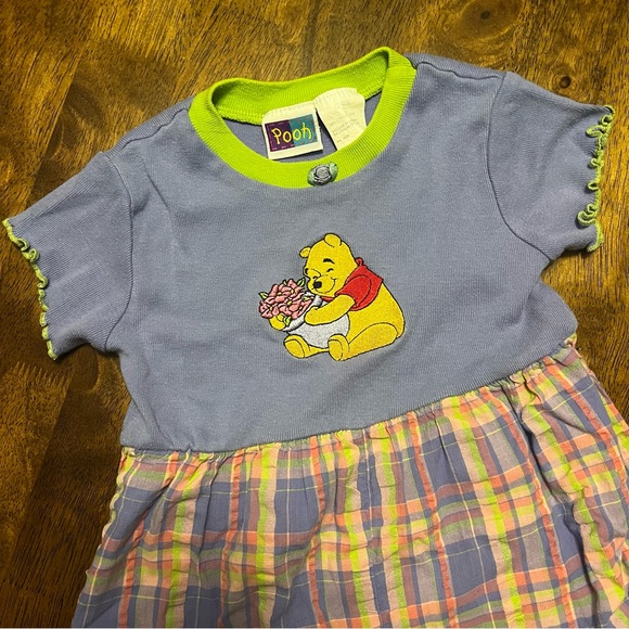 Rare Vintage 90s Disney Winnie the Pooh Baby Ruffle Bubble Romper 24 Months - Picture 2 of 12